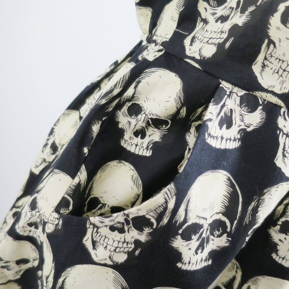 FOLTER Sz M Skulls Fit & Flare Sleeveless Dress Keyhole Back Pockets NWOT - Picture 10 of 13